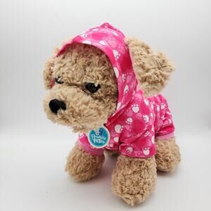 Build A Bear Labradoodle Plush 12" Tan Fur Tongue Out Hoodie Promise Pets BAB